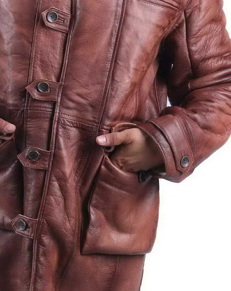 Tom Hardy Bane Coat Dark Knight Rises Brown Leather Trench Coat